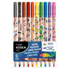kidea-kredki-trojkatne-jumbo-pojazdy-10-kolorow