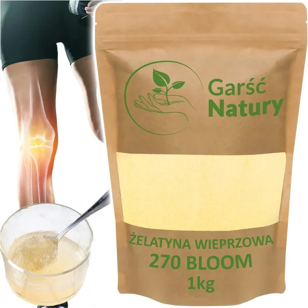 ŻELATYNA WIEPRZOWA 270 BLOOM 1000 g Żelatyna Spożywcza NA STAWY 1 kg