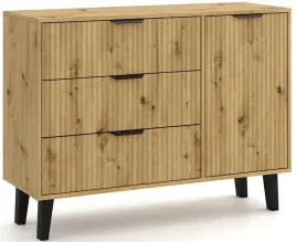 komoda-scandi-slim-1d3s-dab-artisan-ryflowany-front-110cm-szafka-3-szuflady