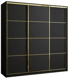 szafa-przesuwna-200-cm-gold-new-trzydrzwiowa-z-polkami-i-szufladami-czarna