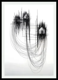 plakat-na-sciane-do-salonu-mroczne-rysunkowe-domki-modern-look-70x50cm