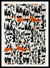 plakat-na-sciane-do-salonu-abstrakcja-czarnych-lini-rozbryzg-farby-70x50cm