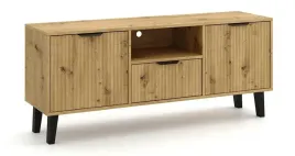 szafka-rtv-scandi-2d1s-slim-dab-artisan-ryflowane-fronty-stolik-tv-140-cm