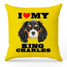 poduszka-zolta-i-love-my-king-charles-dla-milosnika-psow-prezent-upominek