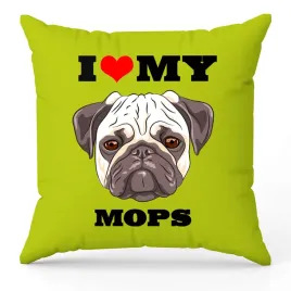 poduszka-zielona-i-love-my-mops-dla-milosnika-psow-prezent-upominek-40x40cm