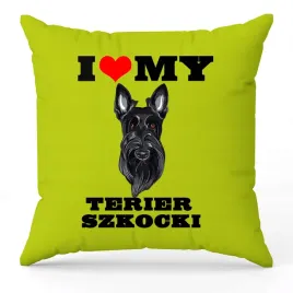 poduszka-zielona-i-love-my-terier-szkocki-milosnika-psow-prezent-upominek