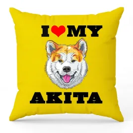 poduszka-zolta-i-love-my-akita-dla-milosnika-psow-prezent-upominek-40x40cm