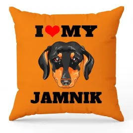 poduszka-pomaranczowa-i-love-my-jamnik-dla-milosnika-psow-prezent-upominek
