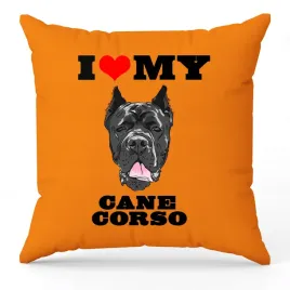 poduszka-pomaranczowa-i-love-my-cane-corso-dla-milosnika-psow-prezent-40x40