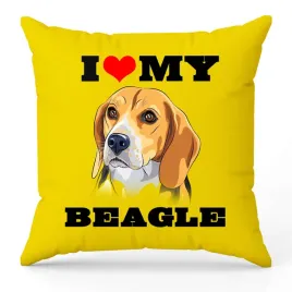poduszka-zolta-i-love-my-beagle-dla-milosnika-psow-prezent-upominek-40x40cm