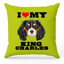 poduszka-zielona-i-love-my-king-charles-dla-milosnika-psow-prezent-upominek