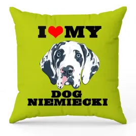 poduszka-zielona-i-love-my-dog-niemiecki-milosnika-psow-prezent-upominek