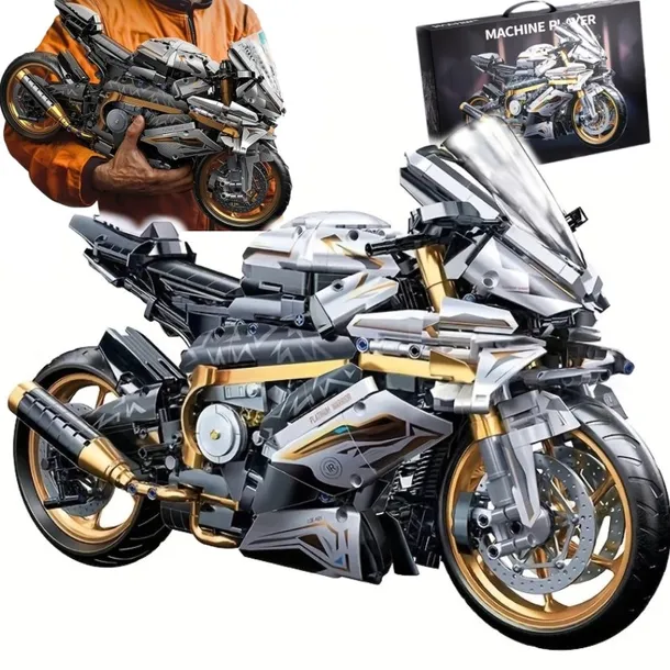 Klocki Motor 46 cm Technik Technic OGROMNY Motocykl ścigacz 1993 EL Premium
