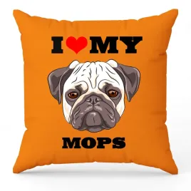 poduszka-pomaranczowa-i-love-my-mops-dla-milosnika-psow-prezent-upominek