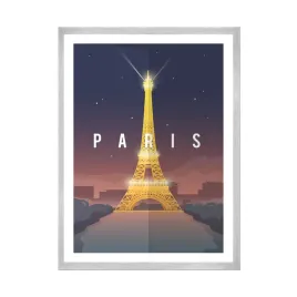 plakat-miasta-paryz-francja-wieza-eiffla-21x297-cm-ramka-srebrna