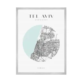 plakat-mapa-miasta-tel-aviv-izreal-kolo-21x297-cm-ramka-srebrna