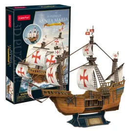 cubic-fun-puzzle-3d-zaglowiec-santa-maria-cubicfun-204-elementy-t4038h