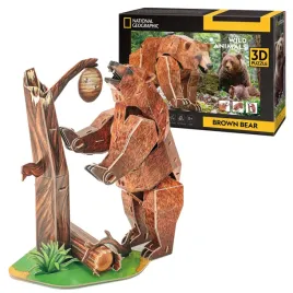 cubic-fun-puzzle-3d-zagrozone-zwierzeta-niedzwiedz-77-elementow-ds1096h