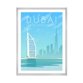 plakat-miasta-dubaj-wakacje-podroze-zea-21x297-cm-ramka-srebrna