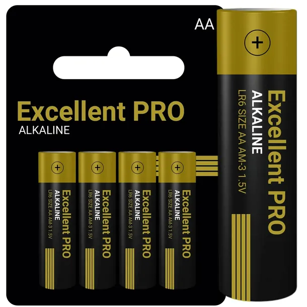4× MOCNA BATERIA AA ALKALICZNA EXCELLENT PRO DUŻE PALUSZKI R6 ZESTAW