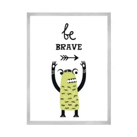 plakat-dzieciece-be-brave-potworki-21x297-srebrna