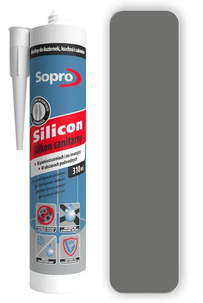 SOPRO Silikon sanitarny 310ml Bazalt 64