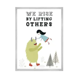plakat-dzieciece-we-rise-by-lifting-others-21x297-cm-ramka-srebrna
