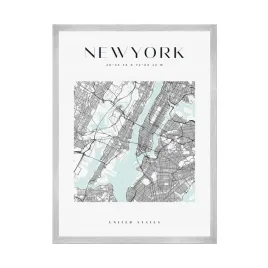 plakat-mapa-miasta-new-york-usa-kwadrat-21x297-cm-ramka-srebrna