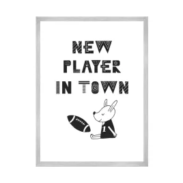 plakat-dzieciece-new-player-in-town-21x297-cm-ramka-srebrna