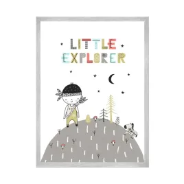 plakat-dzieciece-little-explorer-21x297-cm-ramka-srebrna