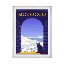 plakat-panstwa-maroko-afryka-zwierzeta-kot-21x297-cm-ramka-srebrna