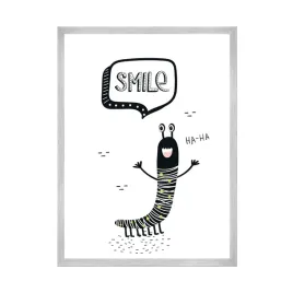 plakat-dzieciece-smile-21x297-cm-ramka-srebrna