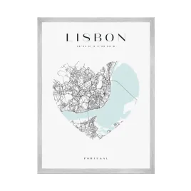 plakat-mapa-miasta-lisbona-serce-21x297-cm-ramka-srebrna