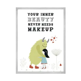 plakat-your-inner-beauty-never-needs-makeup-21x297-cm-ramka-srebrna