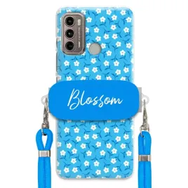 etui-do-motorola-g40-fusion-case-kwiaty-trendy-uchwyt-sznurek-niebieski