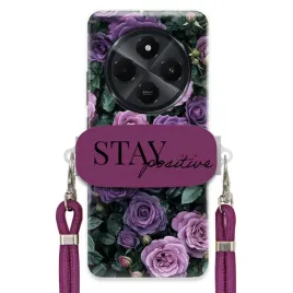 etui-do-xiaomi-redmi-14c-4g-sliwkowy-sznurek-crossbody-uchwyt-purple-roses