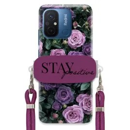 etui-do-xiaomi-redmi-12c-sliwkowy-sznurek-crossbody-uchwyt-purple-roses