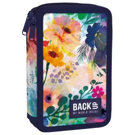 backup-piornik-szkolny-dwukomorowy-z-wyposazeniem-kredki-pisaki-kwiaty