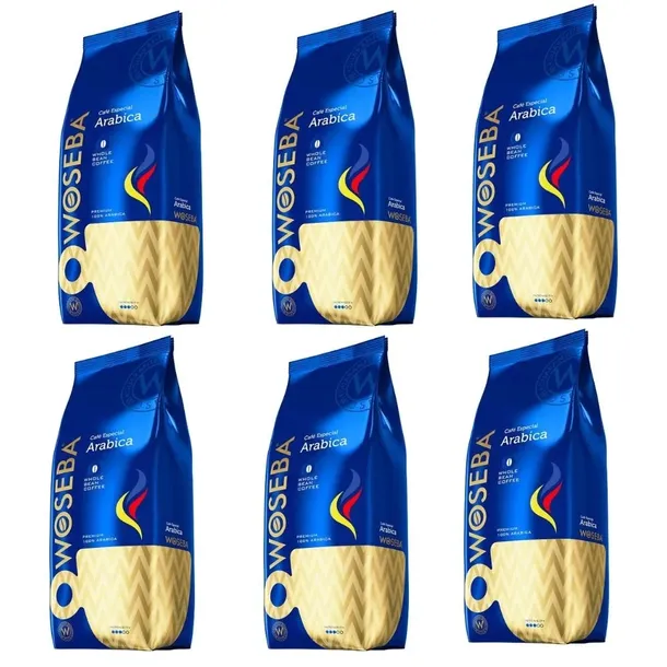 Kawa ziarnista WOSEBA ARABICA 100% zestaw kaw 6 kg