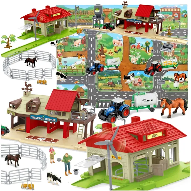 Farma Gospodarstwo XXL zagroda traktory makieta figurki zwierzęta Mata