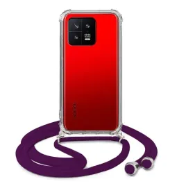 etui-do-xiaomi-13-antishock-pancerne-bezbarwne-sznurek-sliwkowy-crossbody
