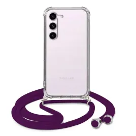 etui-do-samsung-s23-antishock-pancerne-bezbarwne-sznurek-sliwkowy-crossbody