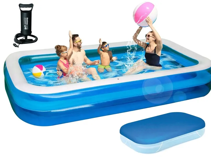 3w1 Dmuchany Basen Ogrodowy Rodzinny Dla Dzieci 305x183x46 + Pokrywa Pompka