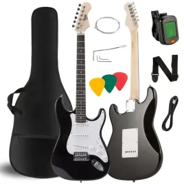 zestaw-gitara-elektryczna-4-4-czarna-stratocaster-pasek-pokrowiec-tuner