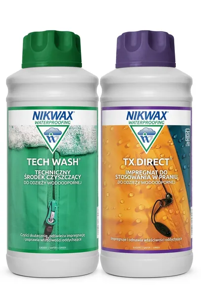 Zestaw do pielęgnacji odzieży outdoor Nikwax Tech Wash i TX Direct 2 x 1 L