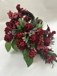 kompozycja-kwiaty-na-grob-cmentarz-bukiet-doniczka-sztuczne-kwiaty