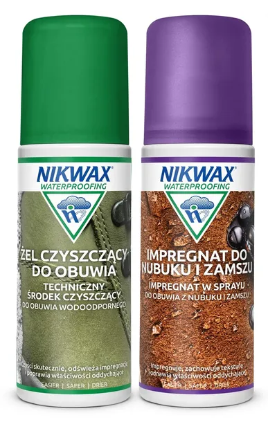 Zestaw impregnacji i czyszczenia obuwia z nubuku i zamszu Nikwax 2 x 125 ml
