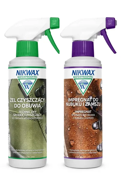 Zestaw impregnacji i czyszczenia obuwia z nubuku i zamszu Nikwax 2 x 300 ml