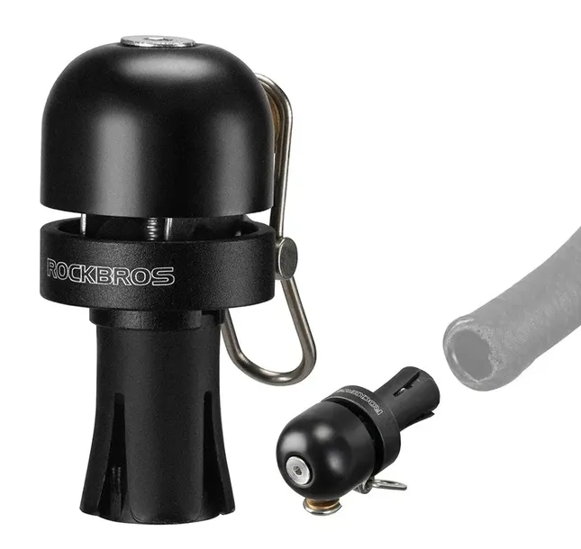 Dzwonek rowerowy ROCKBROS zatyczka owijki 80dB szosowa/gravel BB2502 BK