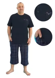 pizama-meska-bawelniana-4xl-z-krotkim-rekawem-spodnie-3-4-komfortowa-mila